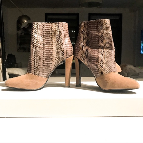 Rebecca Minkoff Shoes - Rebecca Minkoff Suede & Snakeskin Ankle Boots